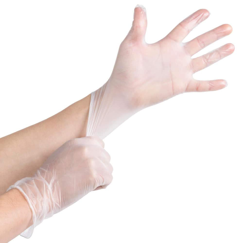 Medical Vinyl Examination Gloves (Medium, 100-Count) Latex Free Rubber | Disposable, Ultra-Strong, Clear | Fluid, Blood, Exam, Healthcare, Food Handling Use | No Powder