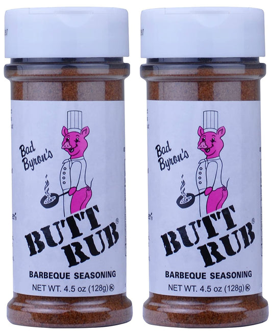 Bad Byrons Butt Rub Barbecue Seasoning 4.5 Ounce - Pack 2