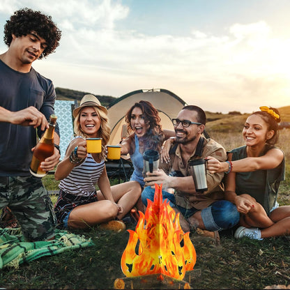 3D Decorative Cardboard Campfire Centerpiece Artificial Fire Fake Flame Paper Party Decorative Flame Torch (Gold Orange)