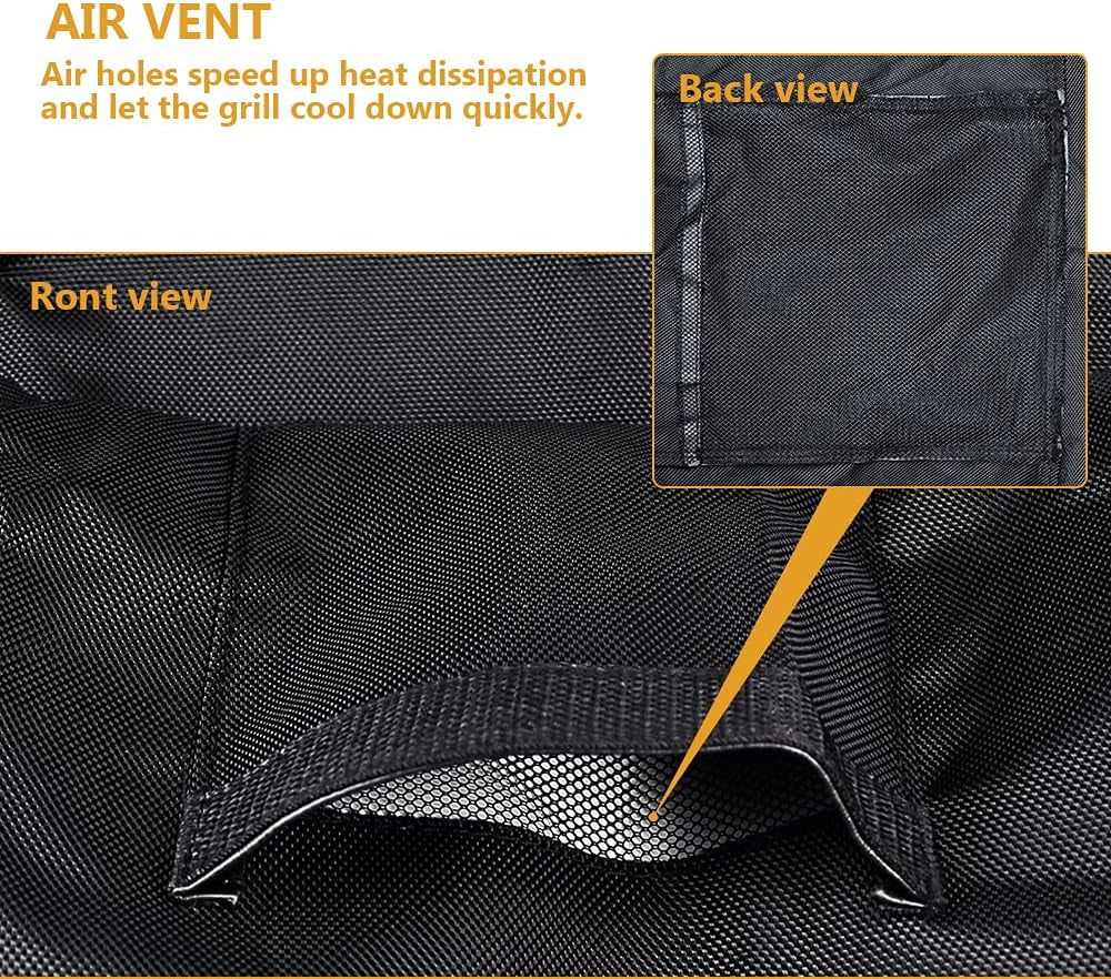DC Grill Cover for Green Mountain Grill Davy Crockett Grill GMG-4012, All- Weather Resistant Outdoor Patio BBQ Wood Pellet Grill Cover，Black