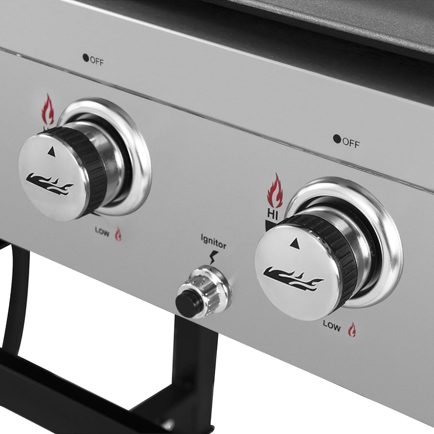 GB4001B 4-Burner Flat Top Gas Grill 52000-BTU Propane Fueled Professional Outdoor Griddle 36Inch Backyard Cooking with Side Table, Black