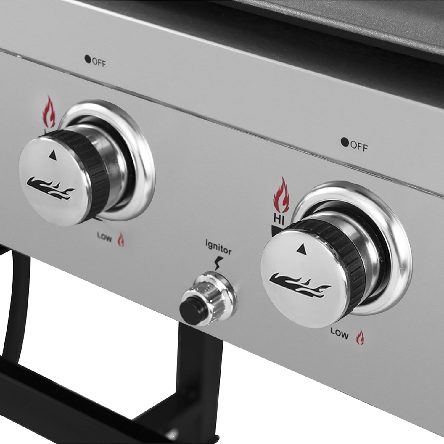 GB4001B 4-Burner Flat Top Gas Grill 52000-BTU Propane Fueled Professional Outdoor Griddle 36Inch Backyard Cooking with Side Table, Black