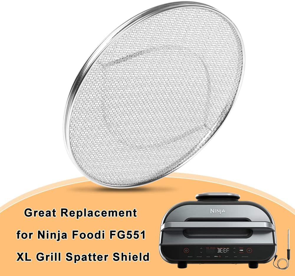Stainless Steel Spatter Shield for Ninja Fg551 Foodi Smart XL Grill, Ninja XL Grill Accessories, Air Fryer Replacement Parts for Ninja 6 in 1 Smart Xl Indoor Grill