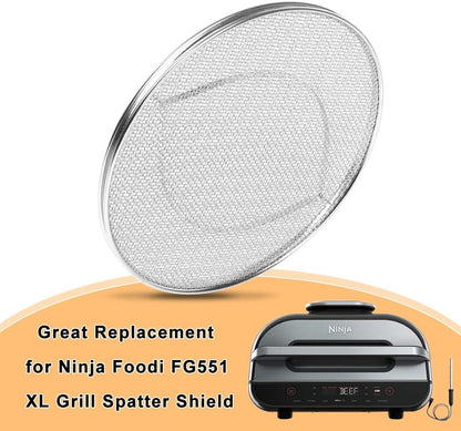 Stainless Steel Spatter Shield for Ninja Fg551 Foodi Smart XL Grill, Ninja XL Grill Accessories, Air Fryer Replacement Parts for Ninja 6 in 1 Smart Xl Indoor Grill