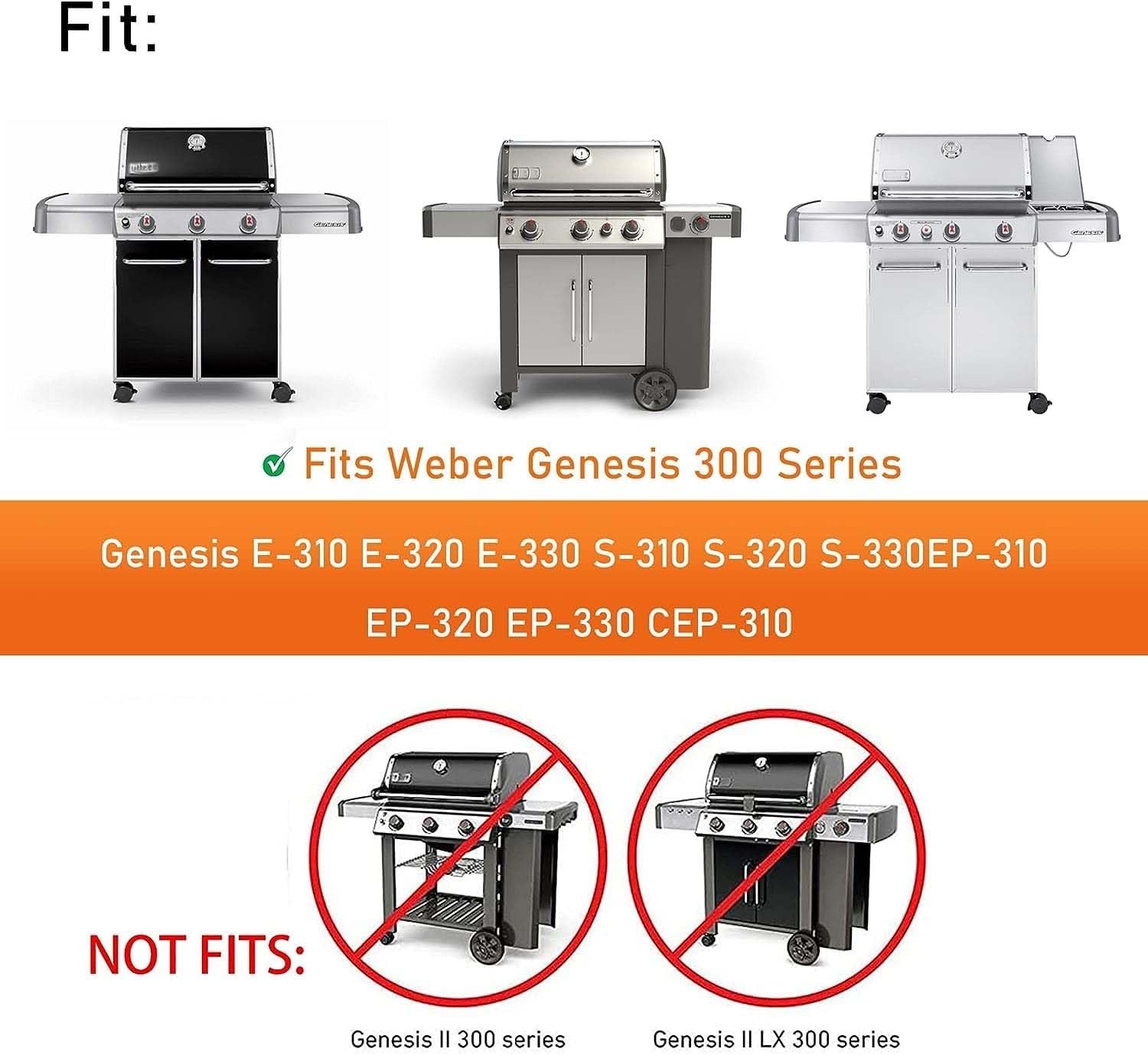 Grill Griddle 7566 Griddle Replacement Parts Cast Iron Griddle for Weber Genesis, Griddle for Weber Genesis Grill 300 Series Genesis E-310 E-320 E-330 S-310 S-320 S-330 EP-310 EP-320 EP-330 CEP-310