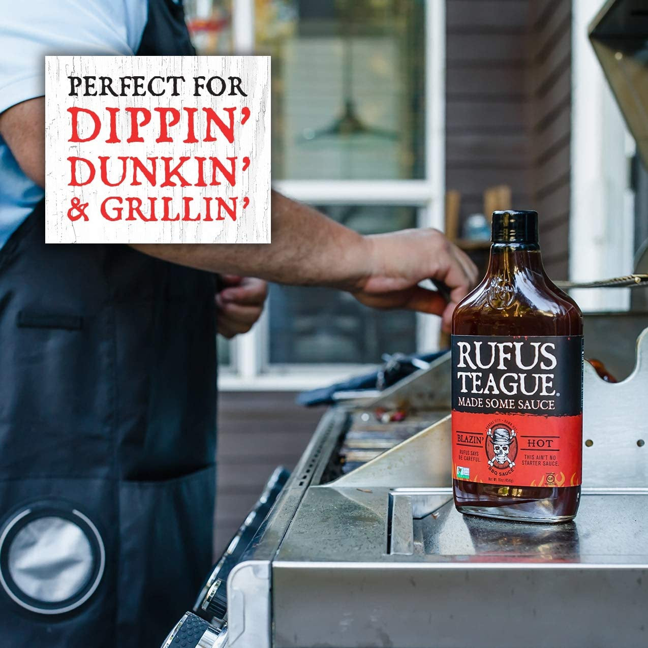 Rufus Teague - Blazin' Hot BBQ Sauce - Premium Barbecue Sauce - 15.25 Oz. Bottles - 2 Pack