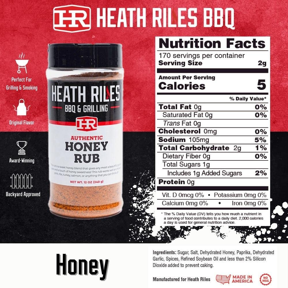 Heath Riles Sweet BBQ, Honey Rub and Pecan Rub Seasoning Bundle