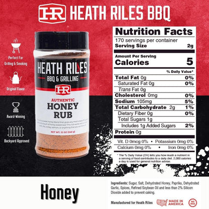 Heath Riles Sweet BBQ, Honey Rub and Pecan Rub Seasoning Bundle