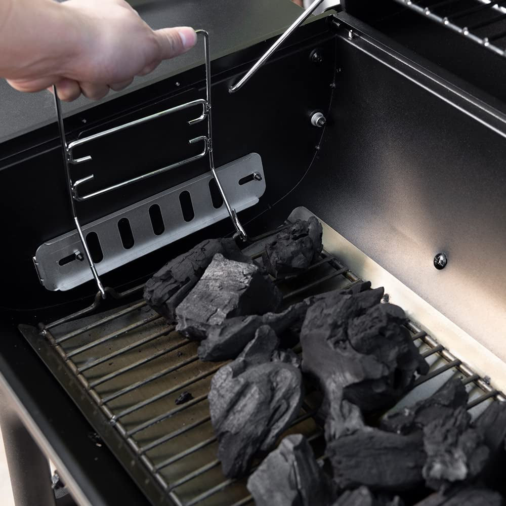 Nexgrill Premium Charcoal Barrel Grill, 29 Inches Barbecue Grill, Heavy Duty Charcoal Barrel BBQ Grill, Outdoor Cooking, Side Shelf, for Camping, Patio, Backyard, Tailgating Barrel Grill