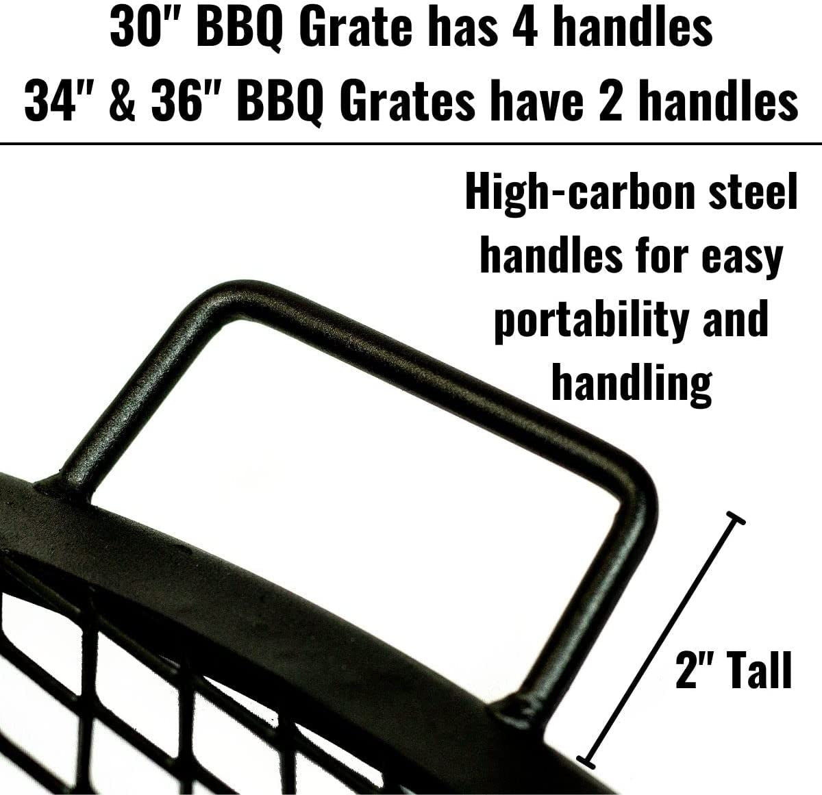 Fire Pit Grilling Grate - High Temperature round Outdoor Cooking BBQ Firegrate for Outdoor Pits and Campfire - 34”