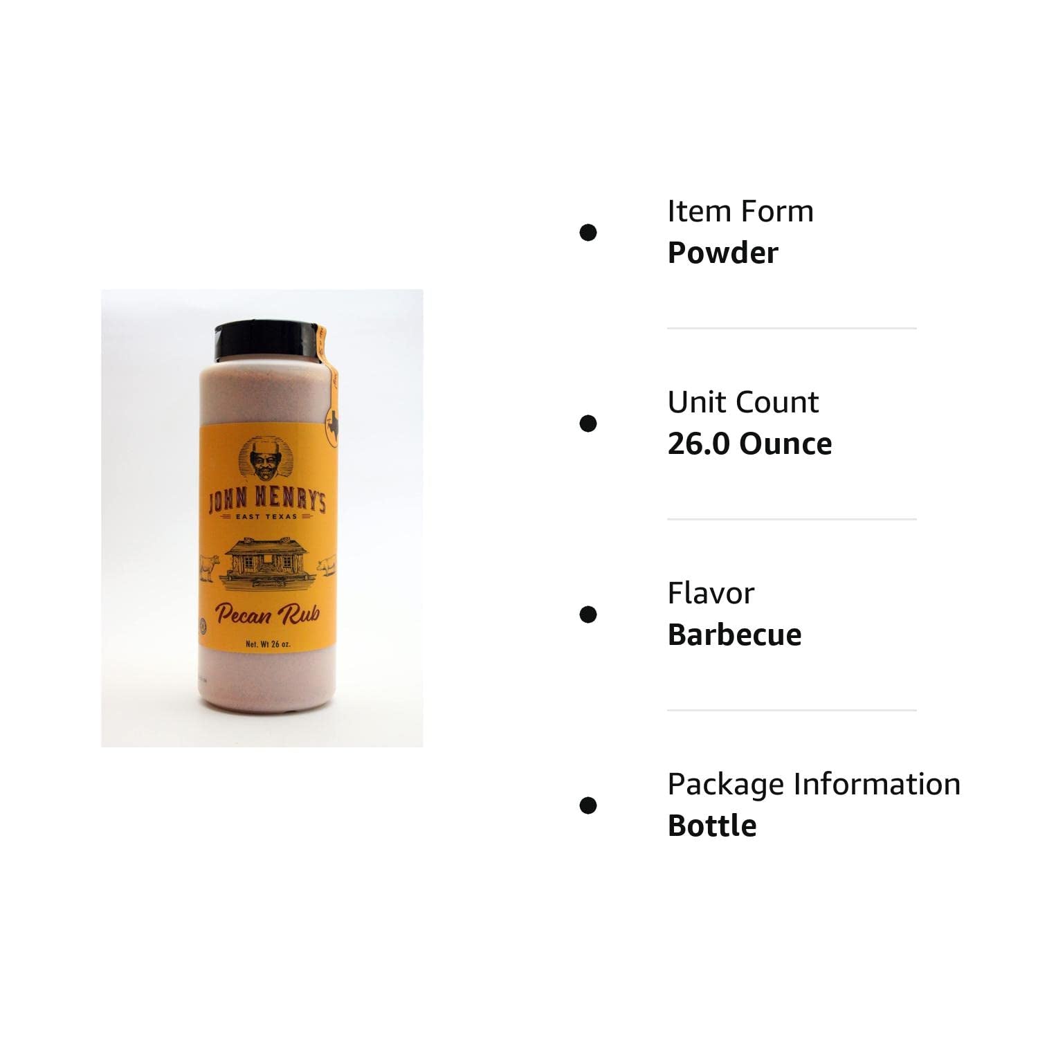 John Henry'S Texas Size Pecan Rub BBQ Seasoning - 26 Ounce