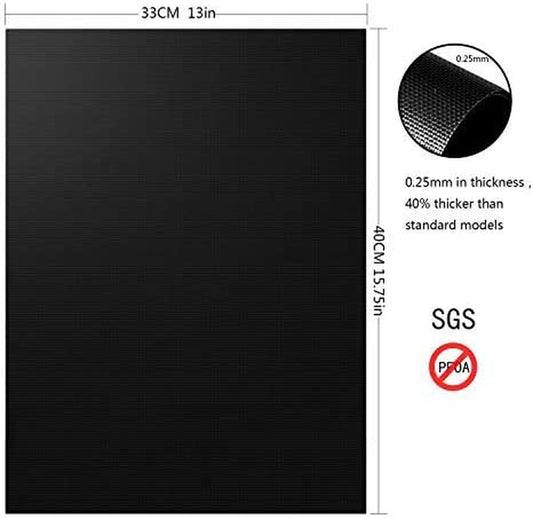 Grill Mat Set of 6 - Non-Stick BBQ Outdoor Grill & Baking Mats - Reusable and Easy to Clean - Works on Gas, Charcoal, Electric Grill and More - 15.75 X 13 Inch