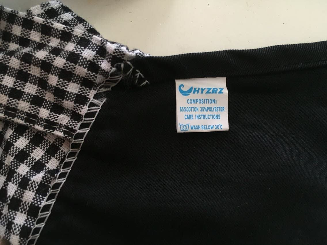 Cute Retro Lovely Vintage Ladies Kitchen Flirty Vintage Aprons for Women Girls with Pockets for Mothers Day Gift (Black)