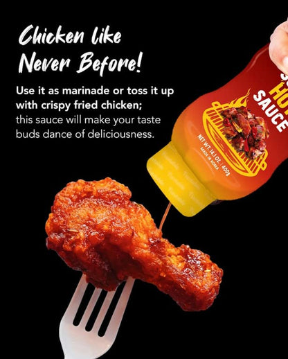 Funtable Super Hot Sauce (14.1Oz, Pack of 1) - Authentic Korean Flavor, Spicy & Tangy Sauce, Low-Calorie. Ideal for Fried Chicken, Nuggets, Dipping & More.