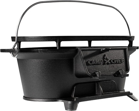 Image of Camp Chef Cast Iron Charcoal Grill - Small, Portable Charcoal Grill for Camping Gear