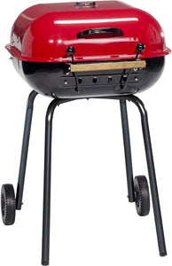 Americana the Swinger with an Adjustable Six-Position Cooking Grid in Red
