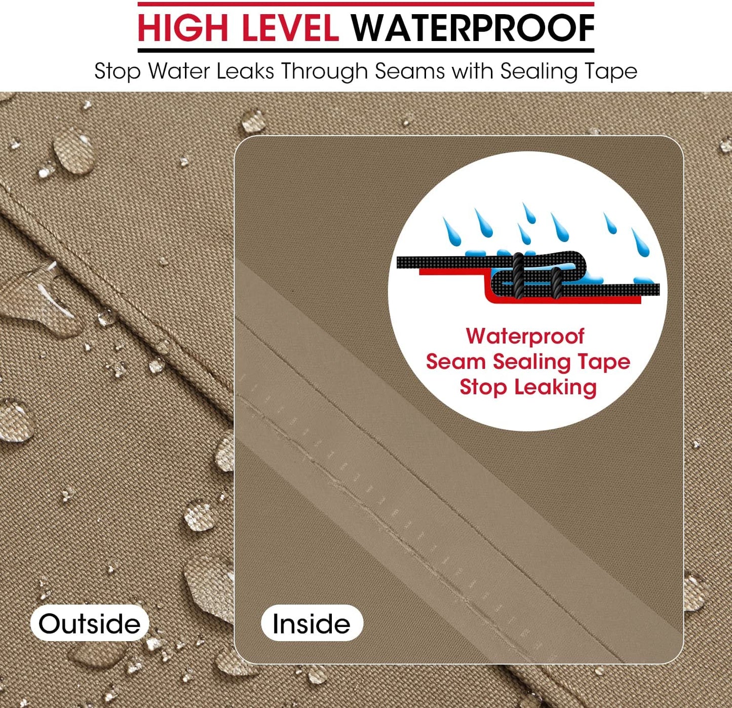 Unicook Grill Cover 60 Inch, Heavy Duty Waterproof Gas BBQ Cover with Sealed Seam, Rip and Fade Resistant BBQ Grill Cover, Compatible with Weber Charbroil and More Grills up to 58 Inch, Neutral Taupe