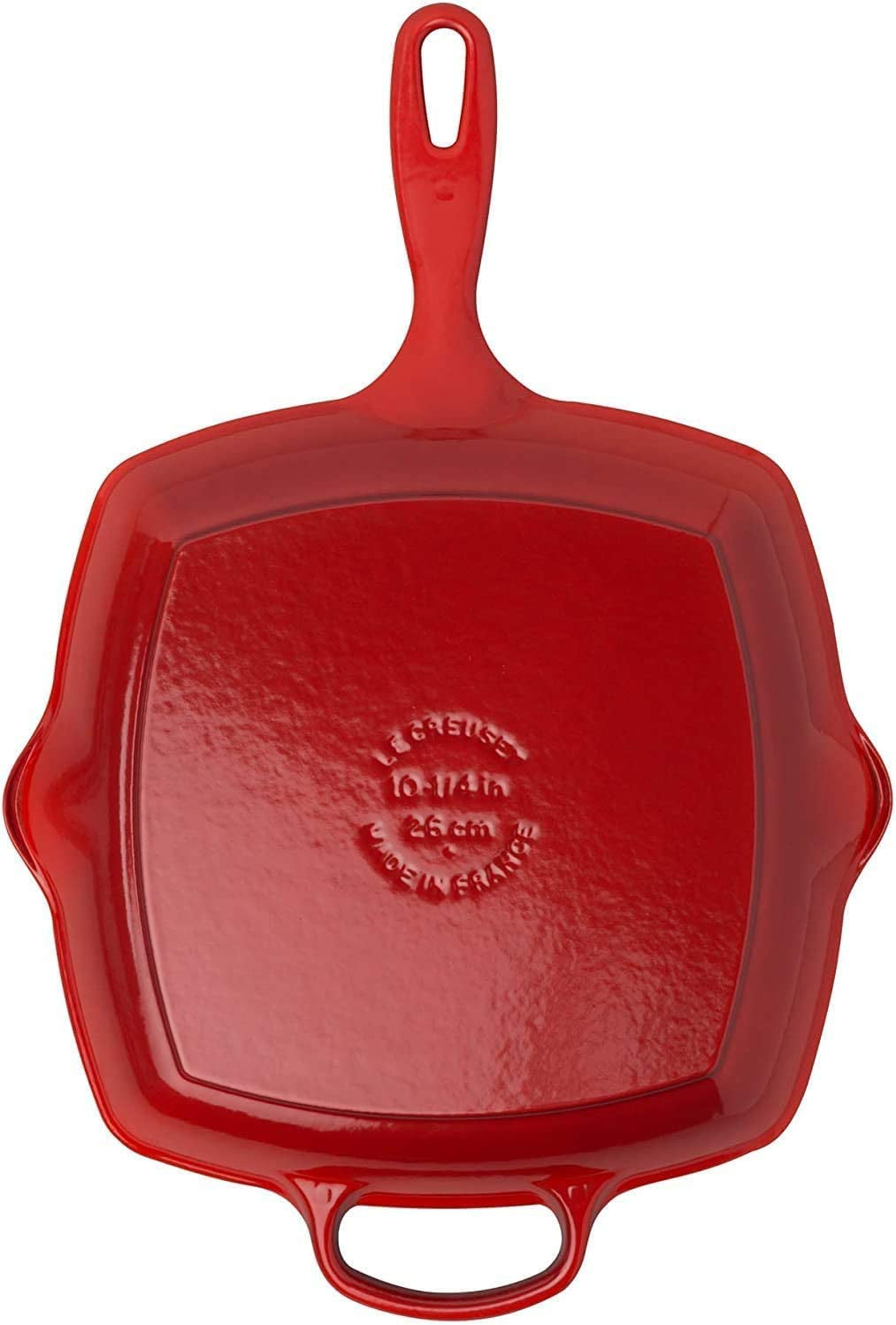 Enameled Cast Iron Signature Square Skillet Grill, 10.25", Cerise