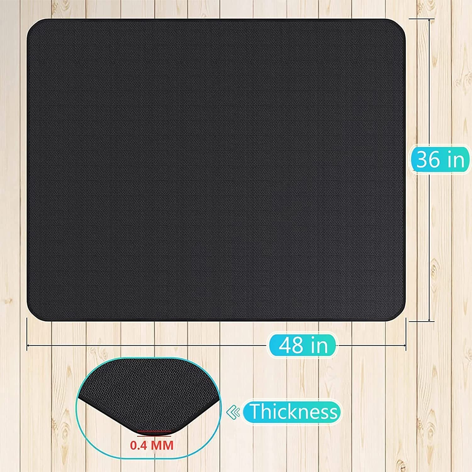 Thickened 48X36 Inches under Grill Mat for Outdoor Grill,Double-Sided Fireproof Grill Pad for Fire Pit,Indoor Fireplace Mat Fire Pit Mat,Oil-Proof Waterproof BBQ Protector for Deck and Patio