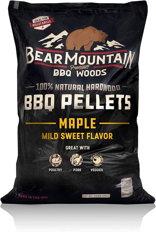 100% All-Natural Hardwood Pellets - Maple Wood (20 Lb. Bag) Perfect for Pellet Smokers, Smoky Wood-Fired Flavor