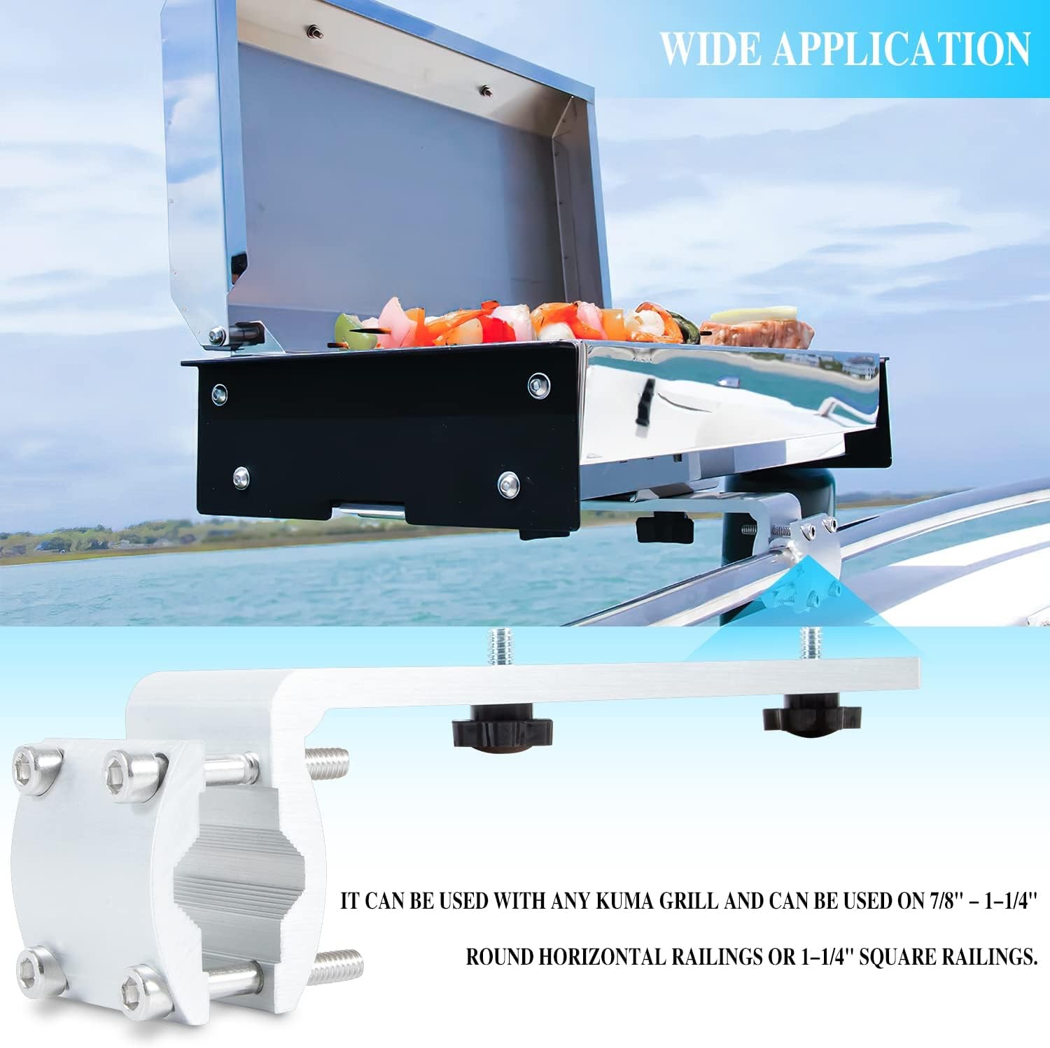 58182 Grill Rail Mount Bracket for Any Kuuma-Style BBQ Grill Replacement for Kuuma 58182 Show N' Go Grill Rail Mount