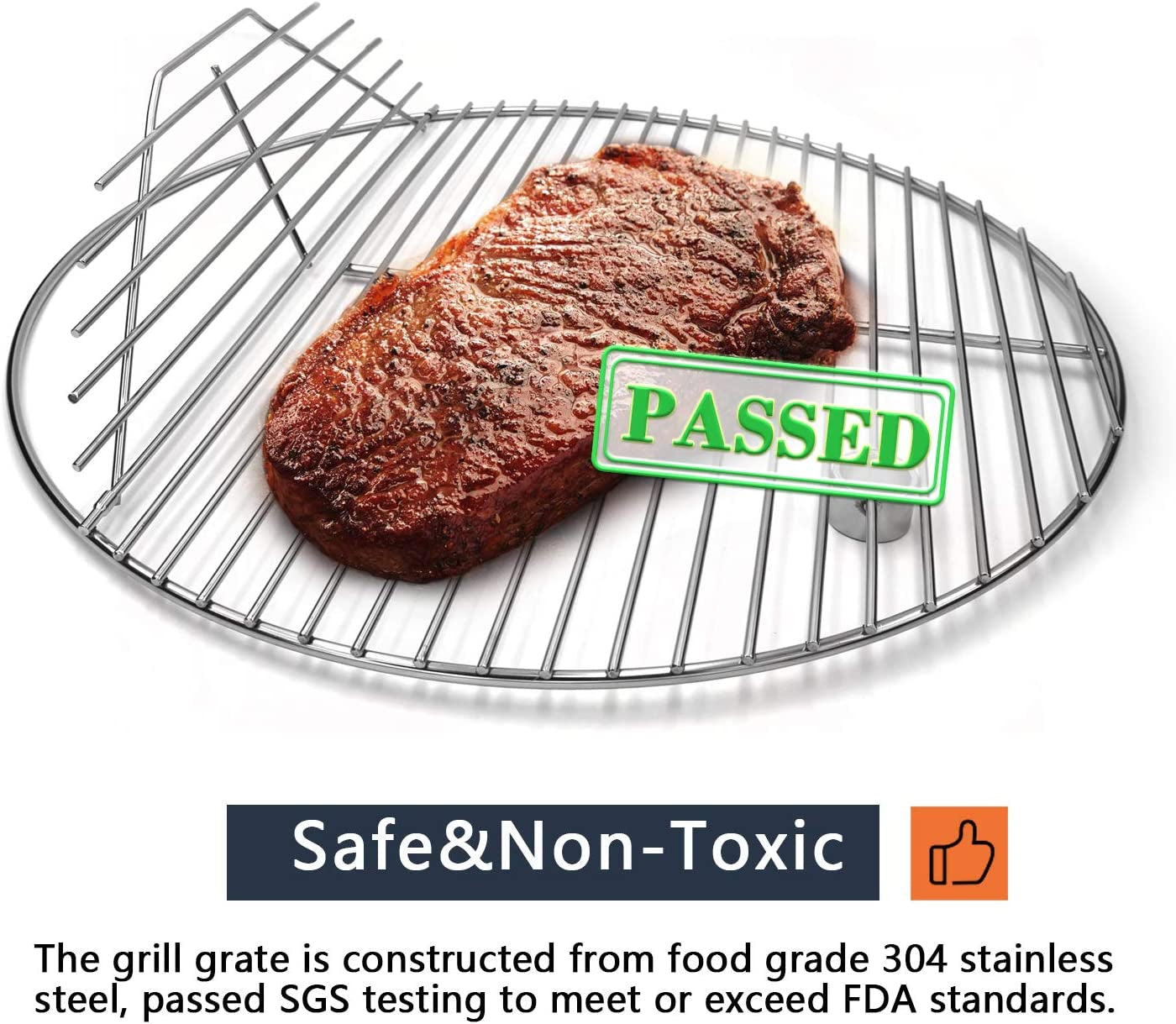 19.5" 304 Stainless Steel round Cooking Grill Grates Cooking Grid for Akorn Kamado Ceramic Grill, Pit Boss K24, Louisiana Grills K24, Char-Griller 16620 and Other 20 Inch Charcoal Grill, SCG195