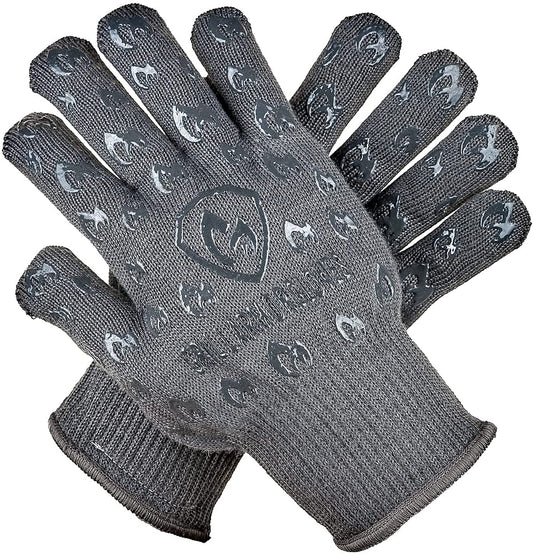 – Oven Gloves 932°F Extreme Heat & Cut Resistant Oven Mitts with Fingers for BBQ, Cooking, Grilling, Baking – Accessory for Smoker, Cast Iron, Fire Pit, Camping, Fireplace and More