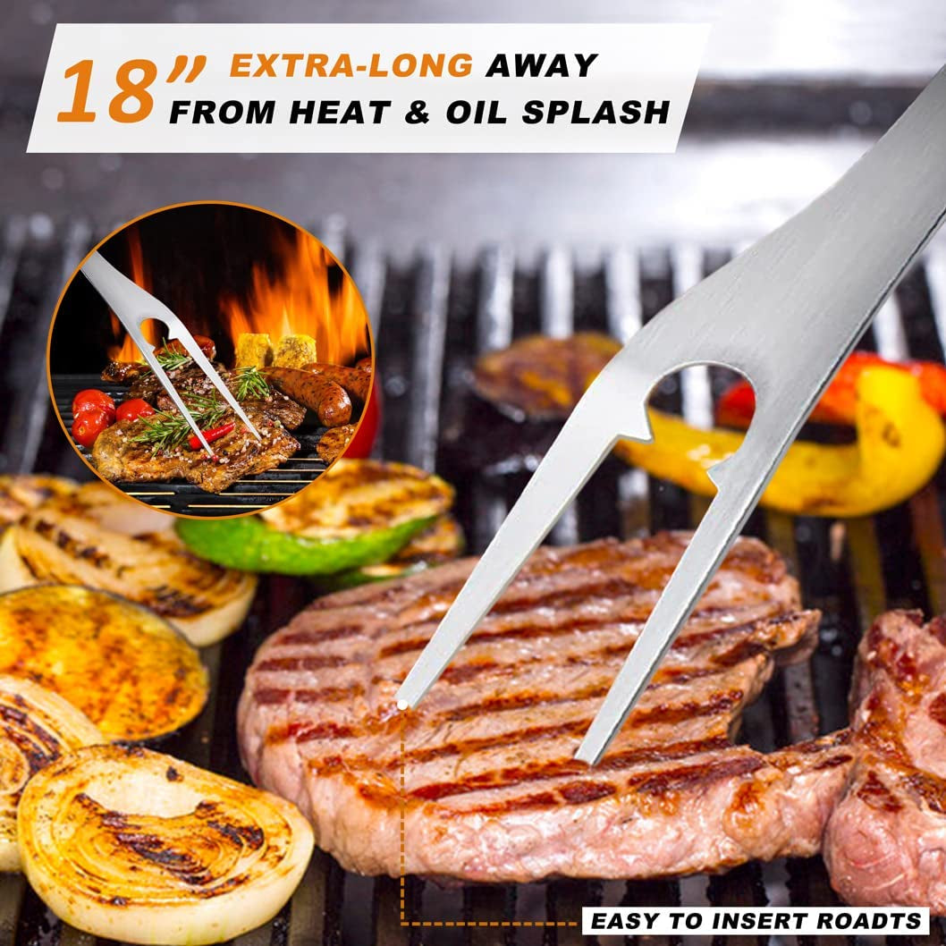 5PCS BBQ Grill Accessories for Outdoor Grill Set Stainless Steel Camping BBQ Tools Grilling Tools Set for Father'S Day Birthday Presents, Grill Utensils Set Ideal Grilling Gifts for Men Dad