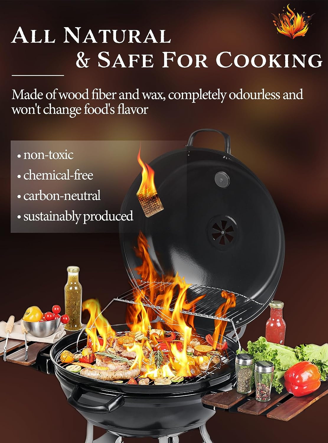 Nvkrvks Fire Starter Squares 192, Natural & Odourless Firestarters Cubes for Campfire, Fireplace, Chimney and Barbecue, Water Resistant, Easy to Ignite, Safe Camping Accessories