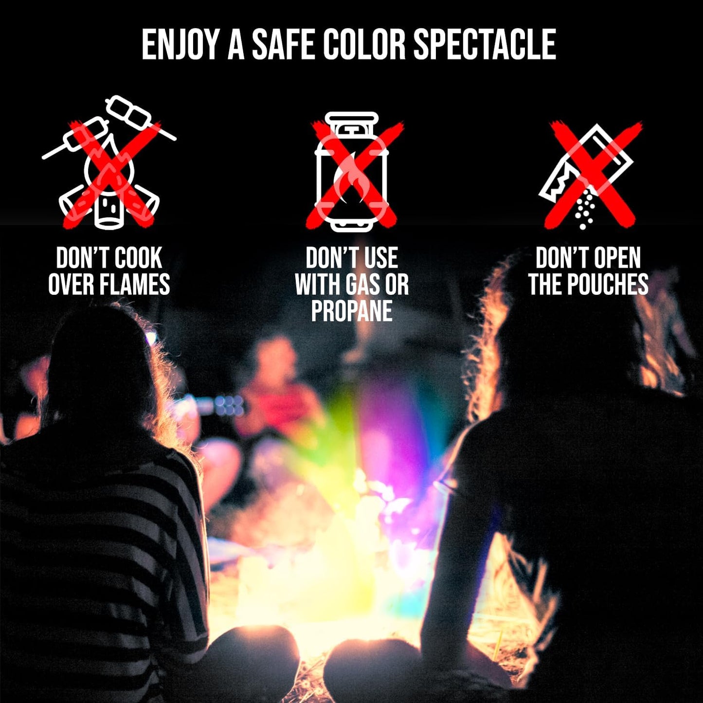 Fire Dazzle Fire Color Changing Packets - Fire Color Packets for Fire Pit, Campfires, Outdoor Fireplaces - 25 Pack Color Fire Packets, Camping Accessories for Kids and Adults