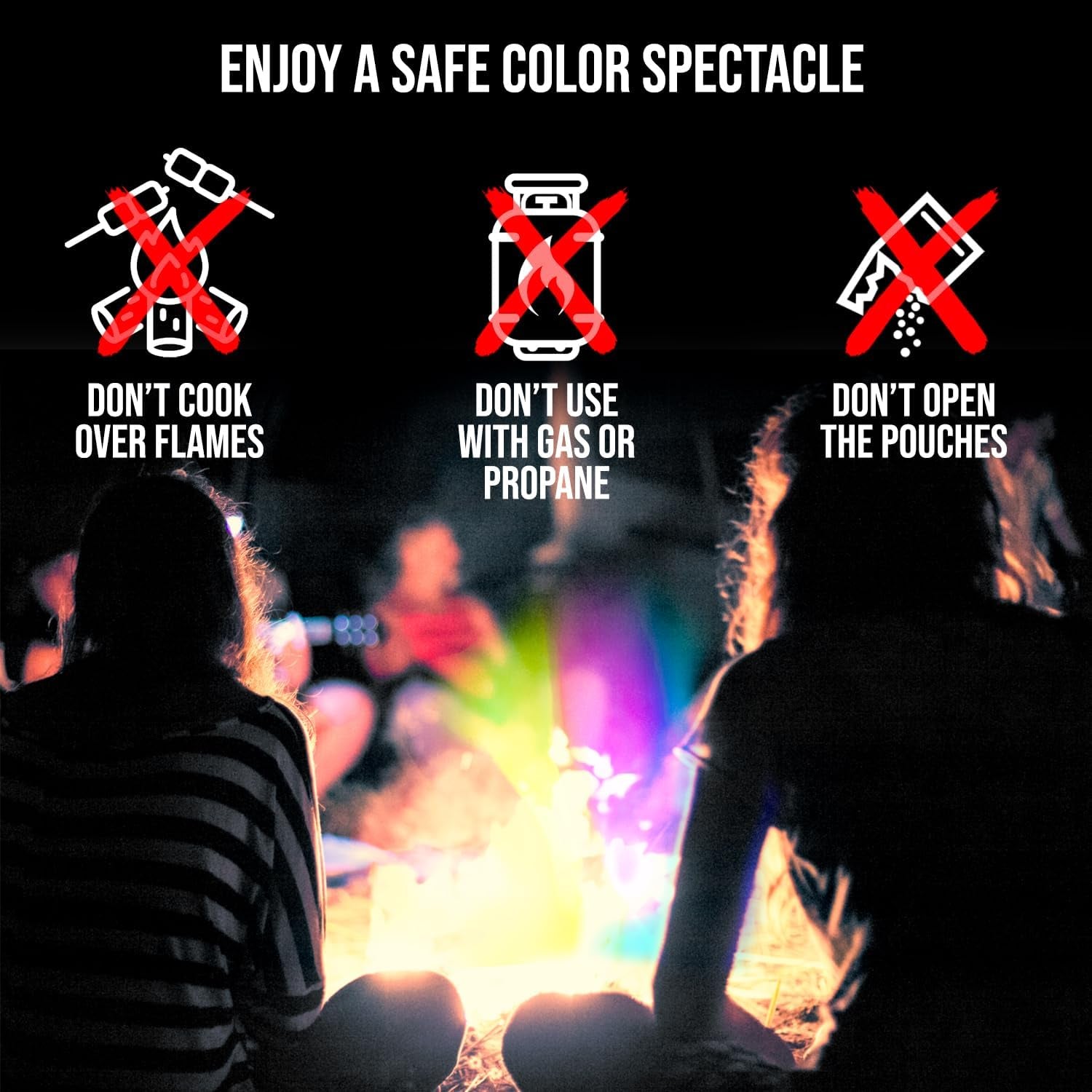 Fire Dazzle Fire Color Changing Packets - Fire Color Packets for Fire Pit, Campfires, Outdoor Fireplaces - 25 Pack Color Fire Packets, Camping Accessories for Kids and Adults