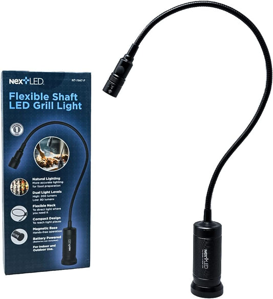 NT-7647-F Magnetic BBQ Grilling Light for Outdoor Grill, 18-Inch Flexible Gooseneck, Heat & Weather Resistant, IP-54, Warm Natural Lighting Shows True Color of Your Food, Perfect Grill Gift