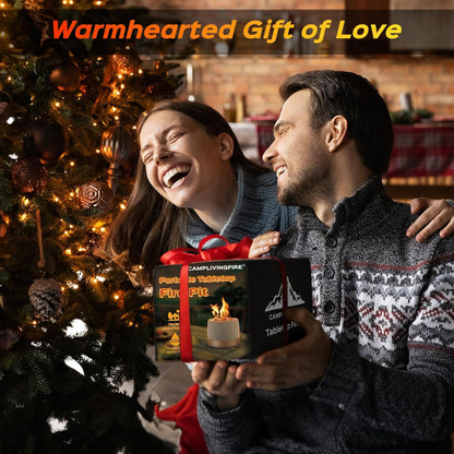 Tabletop Fire Pit, round Concrete Smokeless Smores Fire Pit Table Top as Smores Maker Kit, Dual Burner Cups Rubbing Alcohol Table Top Firepit for Indoor & Patio