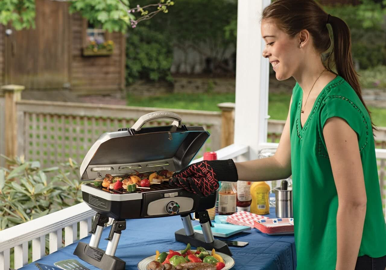 CGG-180TS Petit Gourmet Portable Tabletop Gas Grill, Stainless Steel