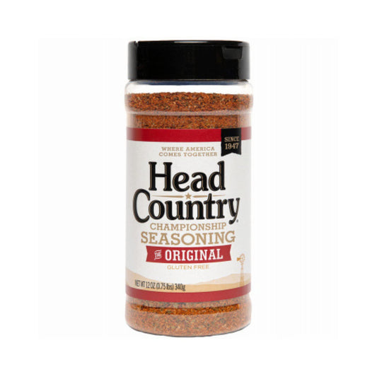 Head Country Bar-B-Q Championship Seasoning, Original | Gluten Free, MSG Free Barbecue Seasoning | Bold & Herbal Dry Spice Rub to Boost the Flavor of All Your BBQ Favorites | 12 Ounce, Pack of 1