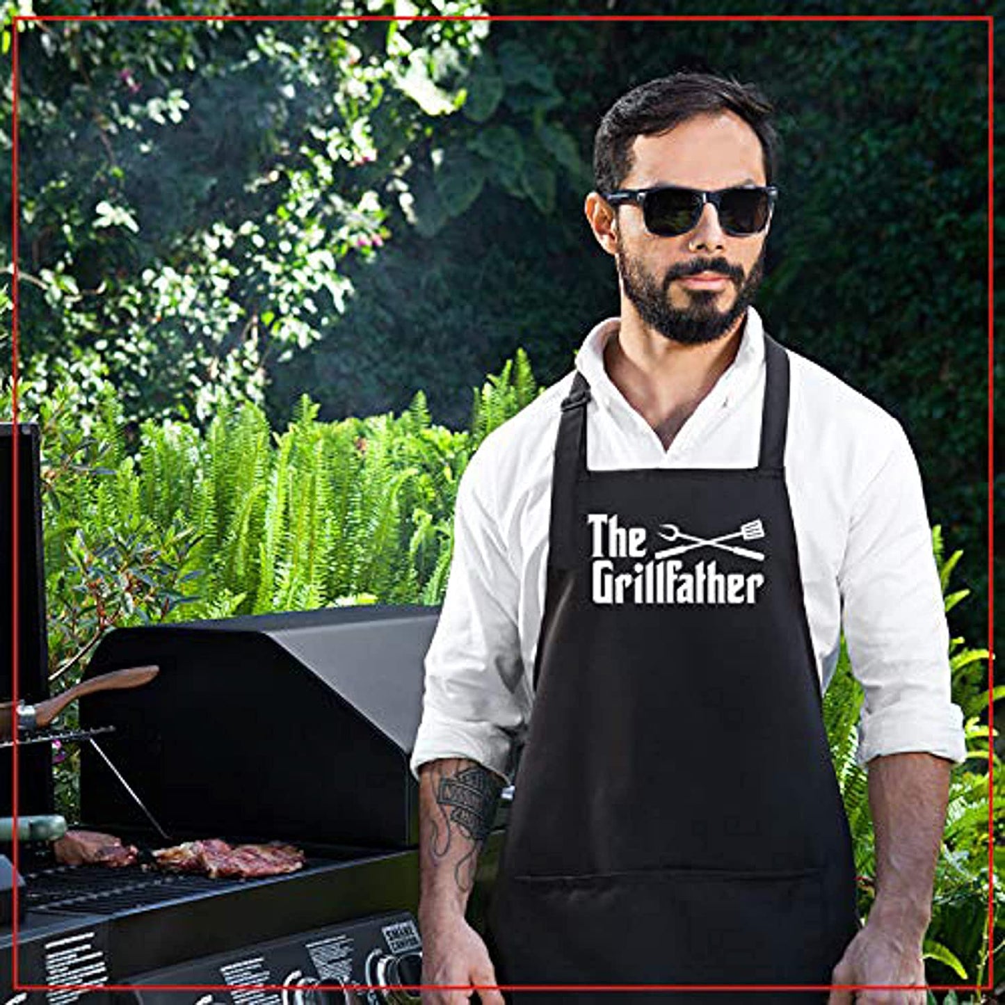 Aprons for Men | Premium Quality Funny Aprons | Best for BBQ, Grilling and Cooking | Chef Kitchen Grilling Apron