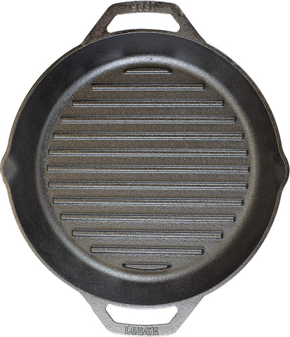 Image of 12" Cast Iron Dual Handle Grill Pan, Black