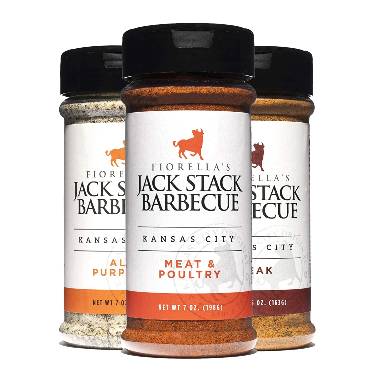 Jack Stack Barbecue Dry Rub Seasoning Variety Pack - All Purpose, Steak, Poultry & Meat Seasonings - Kansas City Spice 3 Pack - for Chicken, Steak, Ribs, Vegetables, Seafood, and More (7Oz Each)