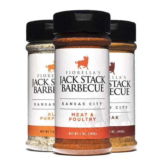 Jack Stack Barbecue Dry Rub Seasoning Variety Pack - All Purpose, Steak, Poultry & Meat Seasonings - Kansas City Spice 3 Pack - for Chicken, Steak, Ribs, Vegetables, Seafood, and More (7Oz Each)
