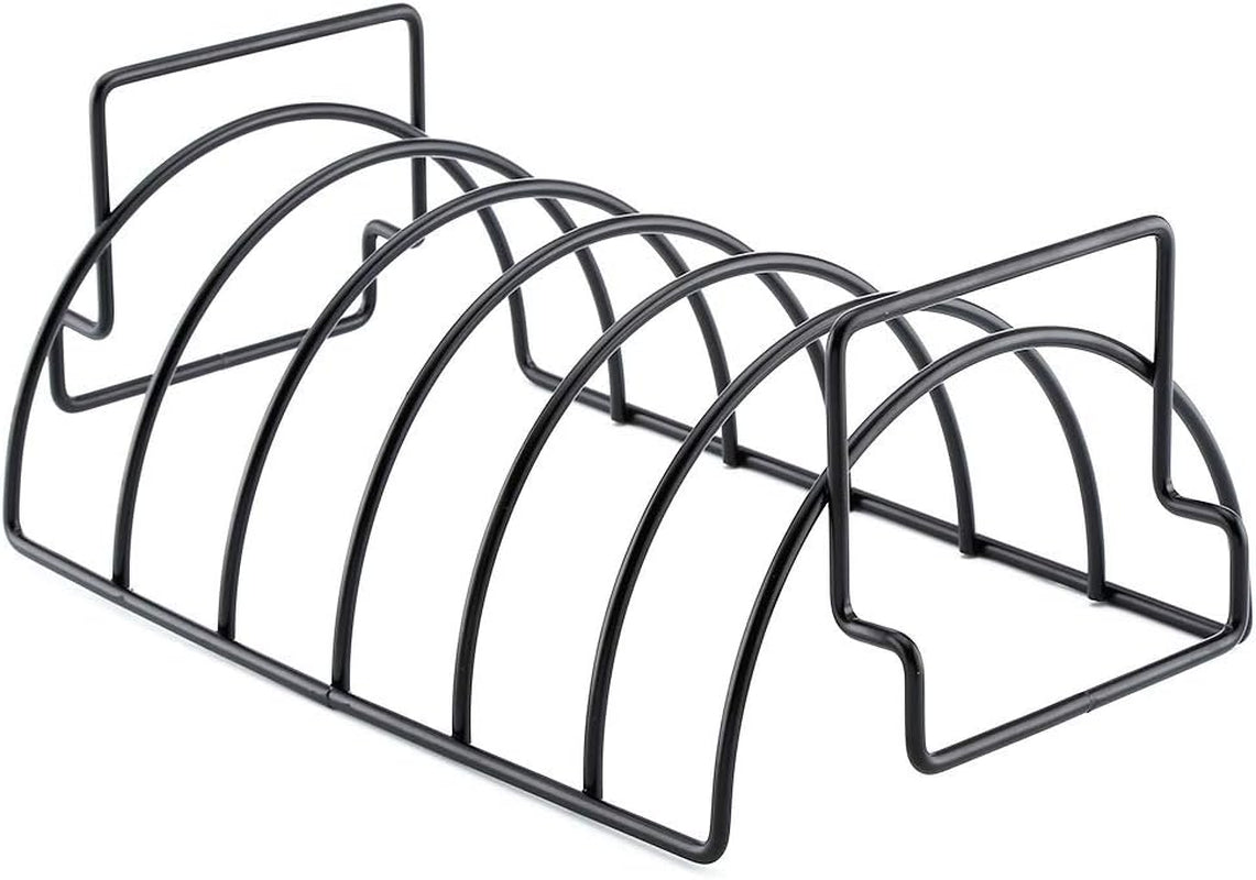 KUNANG BBQ Rib Racks for Smoking,Turkey Roasting Rack Roast Rack Dual Purpose Fit for Smoker,Oven and Grill