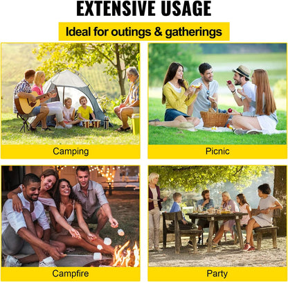Swivel Grill, Heavy Duty Steel Campfire Grill,Single Layer Open Fire Grill, 24" X 24" Campfire Swivel Grill with Heat Dissipation Handle, Campfire Grill Stake for Outdoor Open Flame Cooking