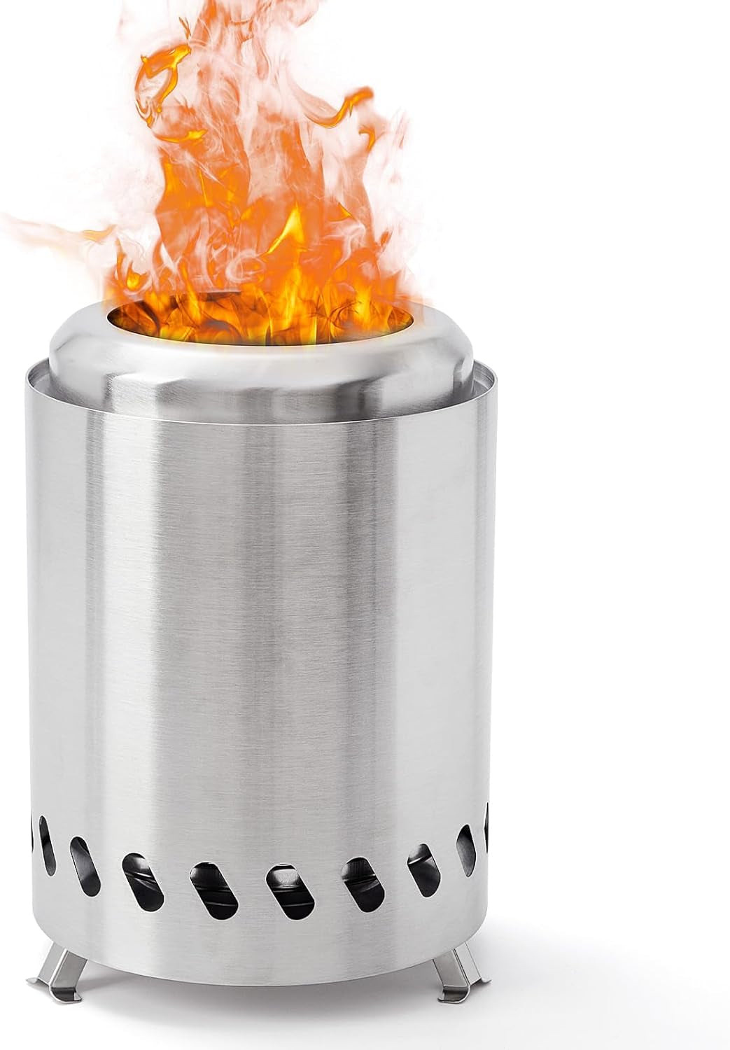 HGD 5.5'' Mini Fire Pit for Table, Small Tabletop Fire Pit for Smores, Indoor Fire Pit Tabletop with Carry Bag, Fueled by Pellets or Wood, Stainless Steel