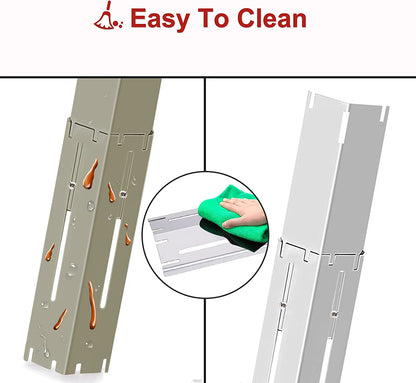 Universal Grill Heat Plates Heat Tents Heat Shields for Gas Grill, Adjustable Barbecue BBQ Grill Flame Tamers Burner Covers Heat Deflectors, Stainless Steel Gas Grill Replacement Parts, 5-Pack