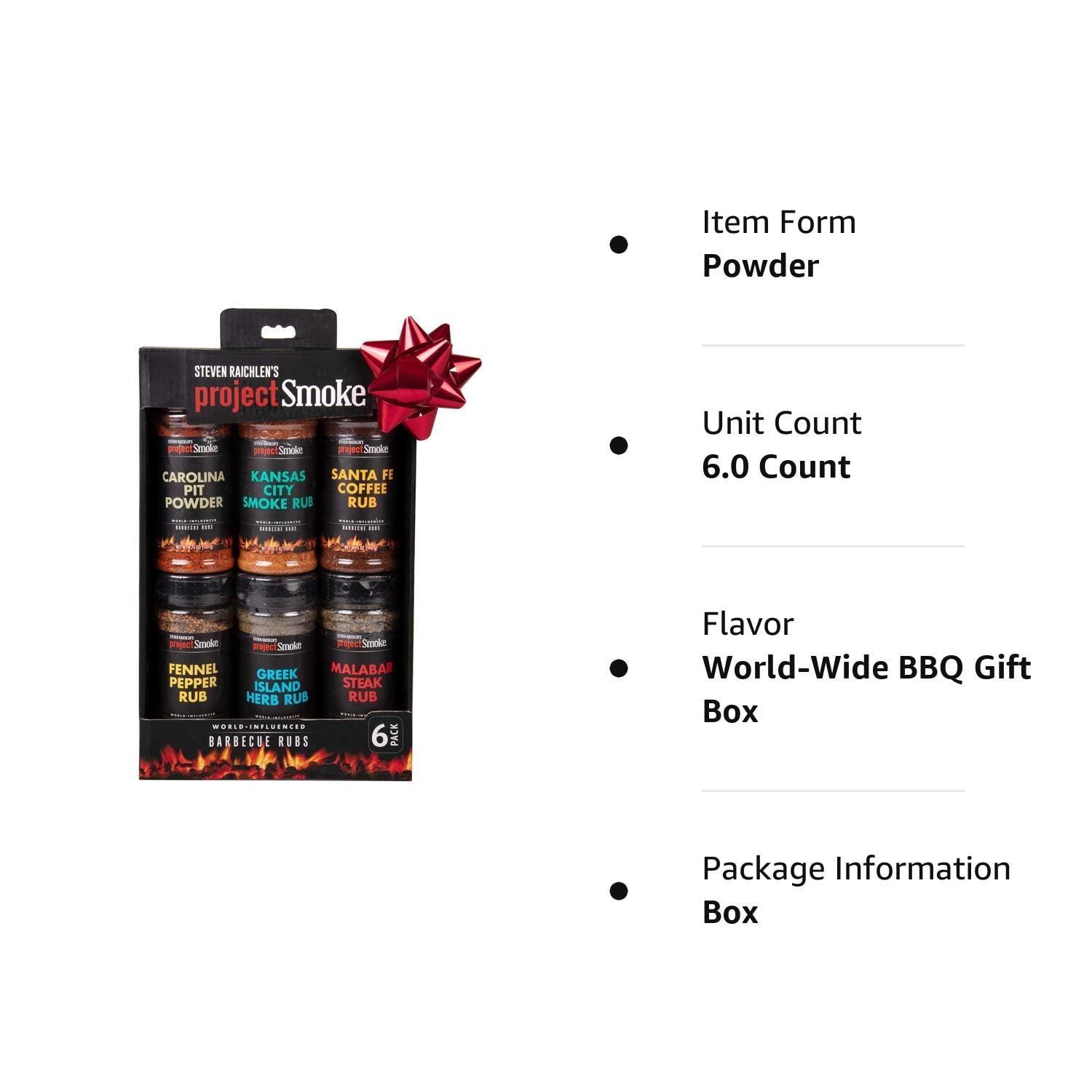 Steven Raichlen'S Project Smoke BBQ Spice Rub Seasoning Combo Gift Box - 6 Pack World Wide Barbeque