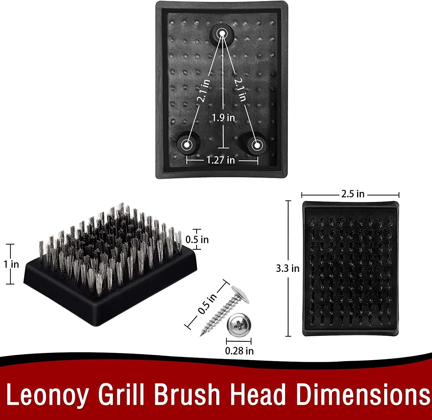4 PCS Grill Brush Replacement Heads,  Wire Bristle Free Grill Cleaning Brush Replaceable Heads for Grill Brush and Scraper, Grill Barbecue Cleaner Refill, Perfect Griller Choice, 3.3" X 2.5"