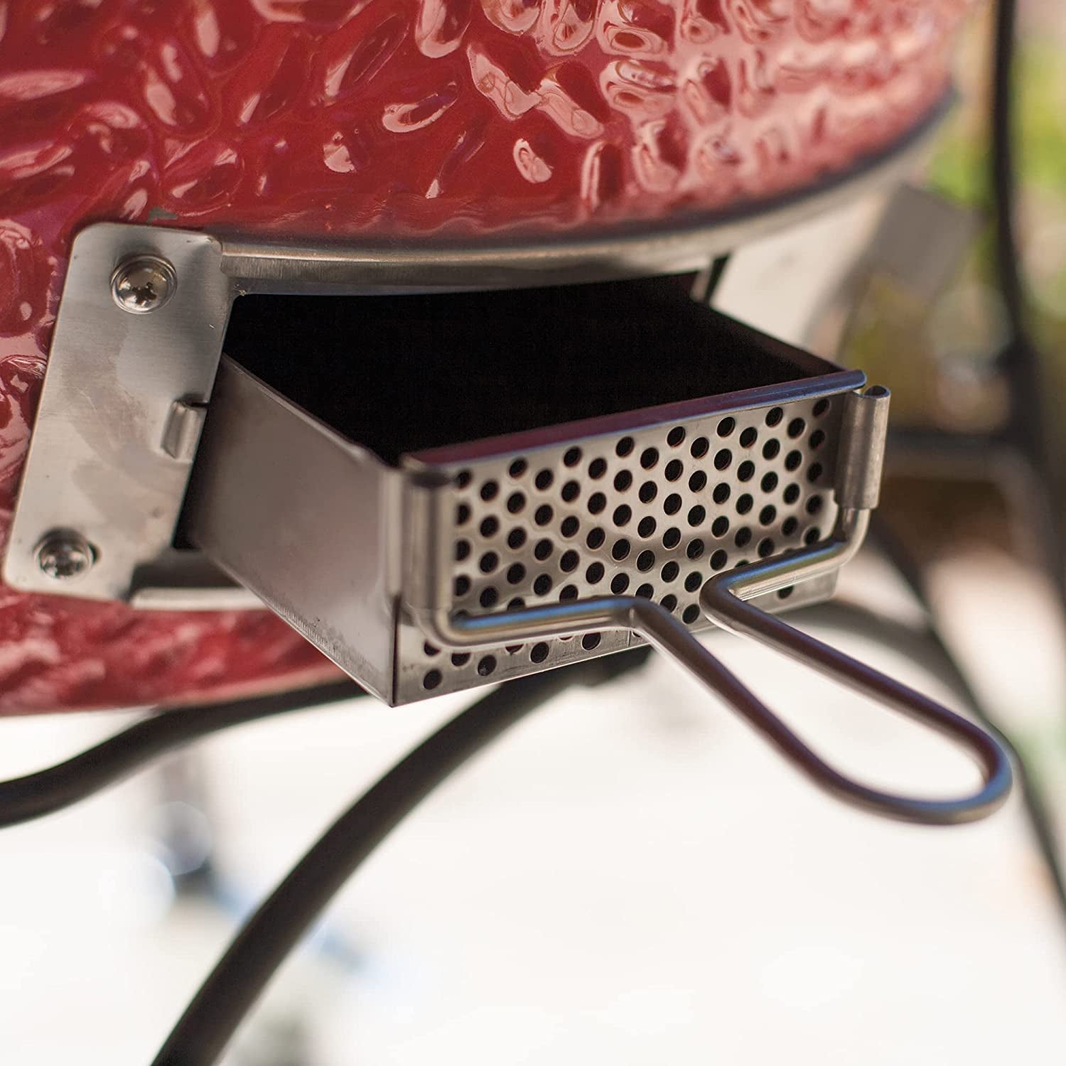 Kamado Joe BJ24RHC Big Joe II 24-Inch Charcoal Grill with Cart and Side Shelves, Blaze Red