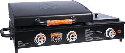 1860 on the Go Range Top Combo with Hood & Handles Heavy Duty Flat Top BBQ Griddle Grill Station for Kitchen, Camping, Outdoor, Tailgating 22 Inch Black