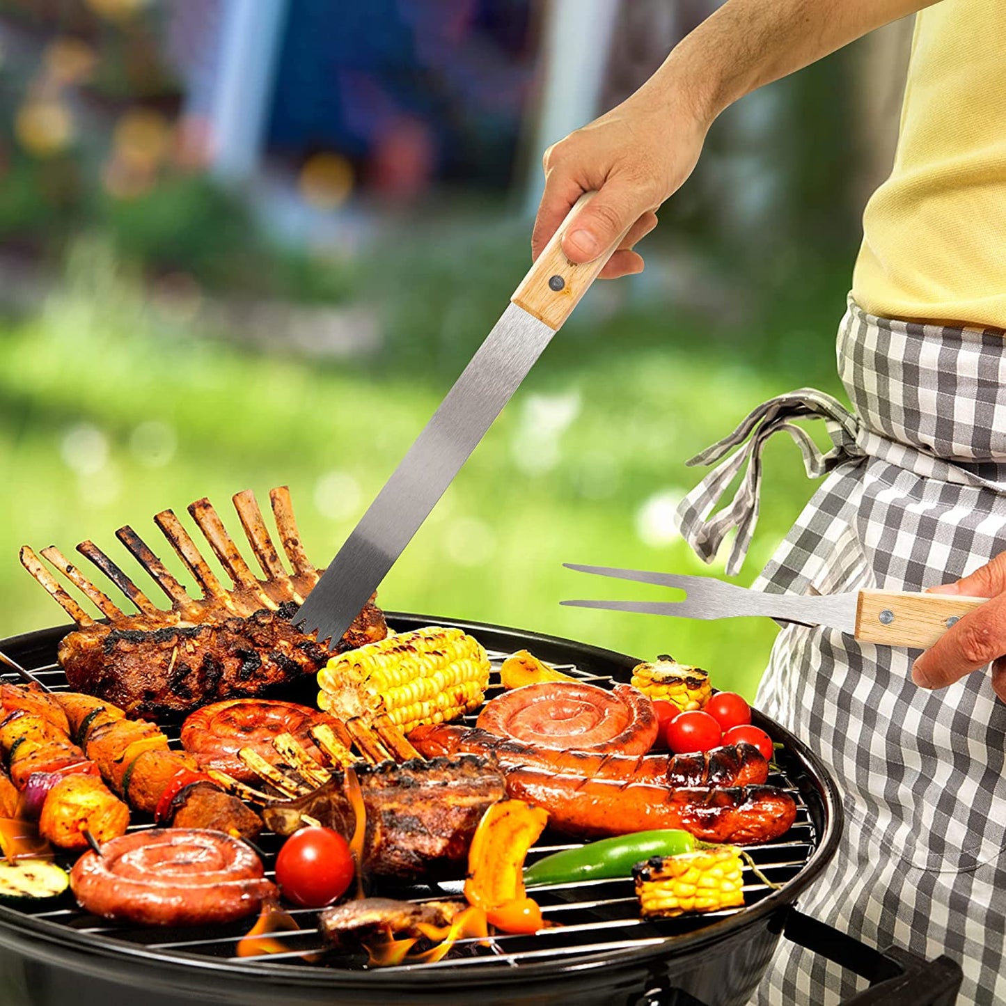 3PCS Father Grilling Tool BBQ Accessories Set World’S Best Dad Stainless Steel Grilling Tong Dad Birthday Present Men Outdoor Camping Housewarming Party Supplies