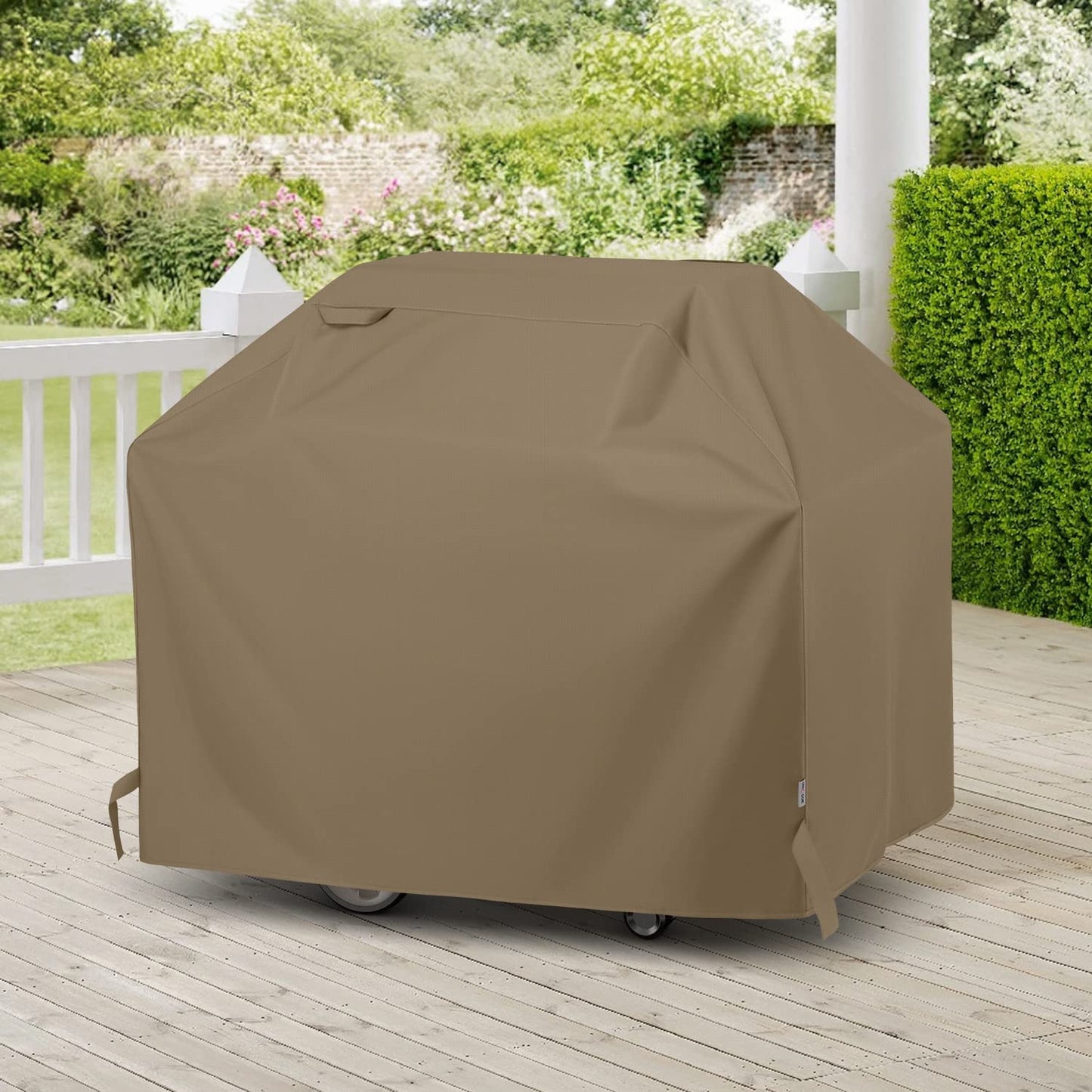 Unicook Grill Cover 60 Inch, Heavy Duty Waterproof Gas BBQ Cover with Sealed Seam, Rip and Fade Resistant BBQ Grill Cover, Compatible with Weber Charbroil and More Grills up to 58 Inch, Neutral Taupe