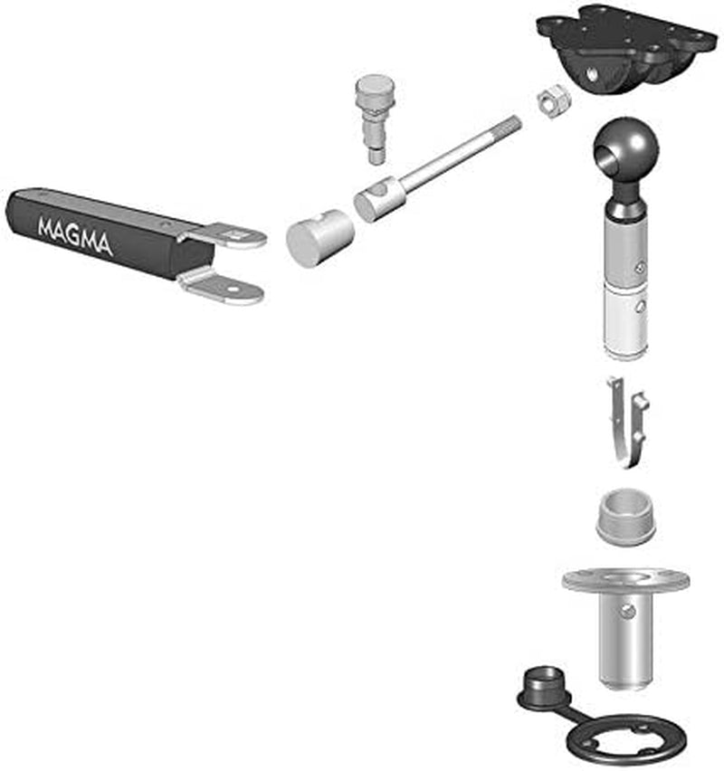Products T10-327, Mount, Flush Deck Socket W/Adjustable Levelock, Locking, (SD) Grill / (SM) Table, One Size